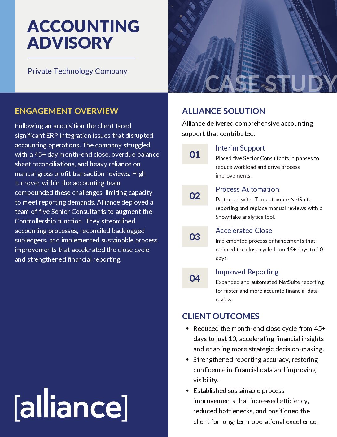 Alliance – Case Study – Accounting Advisory – Private Technology Company Accounting Advisory Case Study Thumbnail
