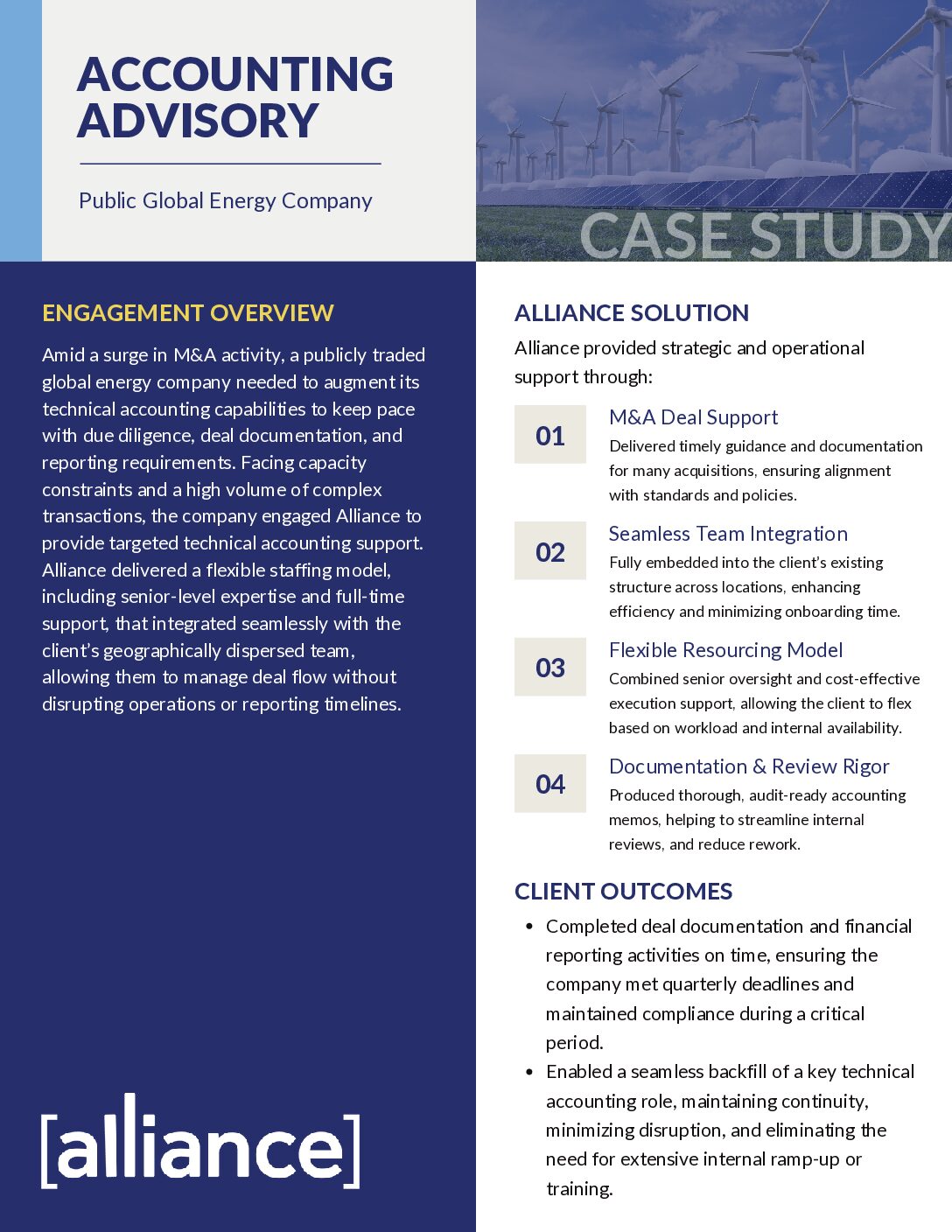 Alliance – Case Study – Accounting Advisory – Public Global Energy Company Accounting Advisory Case Study Thumbnail