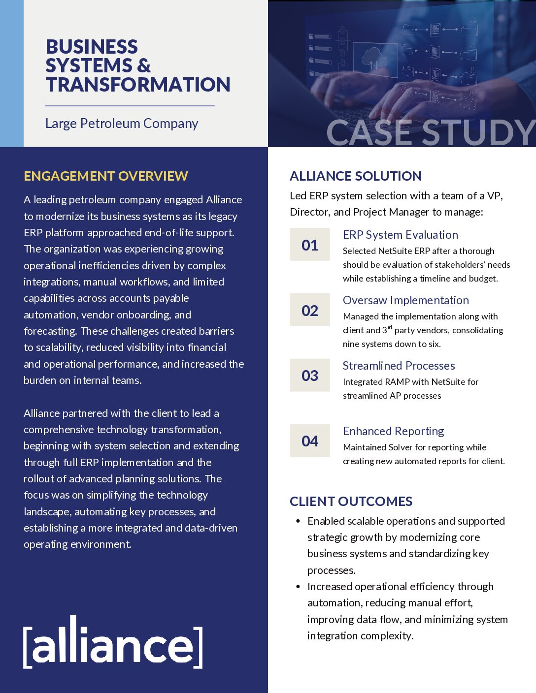 Alliance – Case Study – Business Systems & Transformation – Large Petroleum Company Business Systems + Transformation Case Study Thumbnail