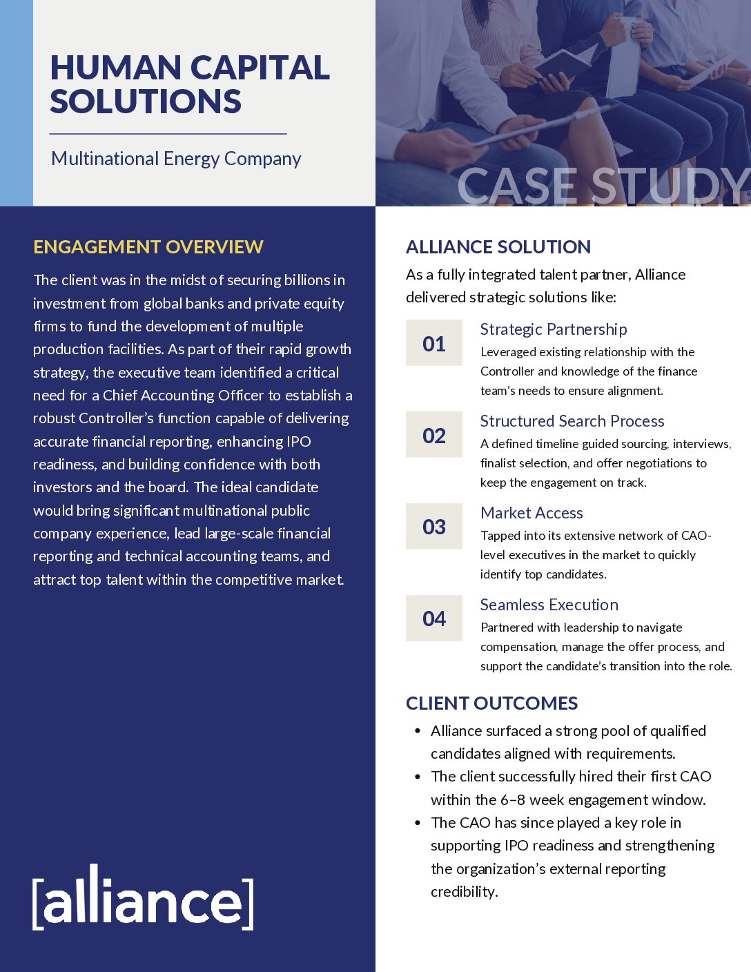 Alliance – Case Study – Human Capital Solutions – Multinational Energy Company Human Capital Solutions Case Study Thumbnail