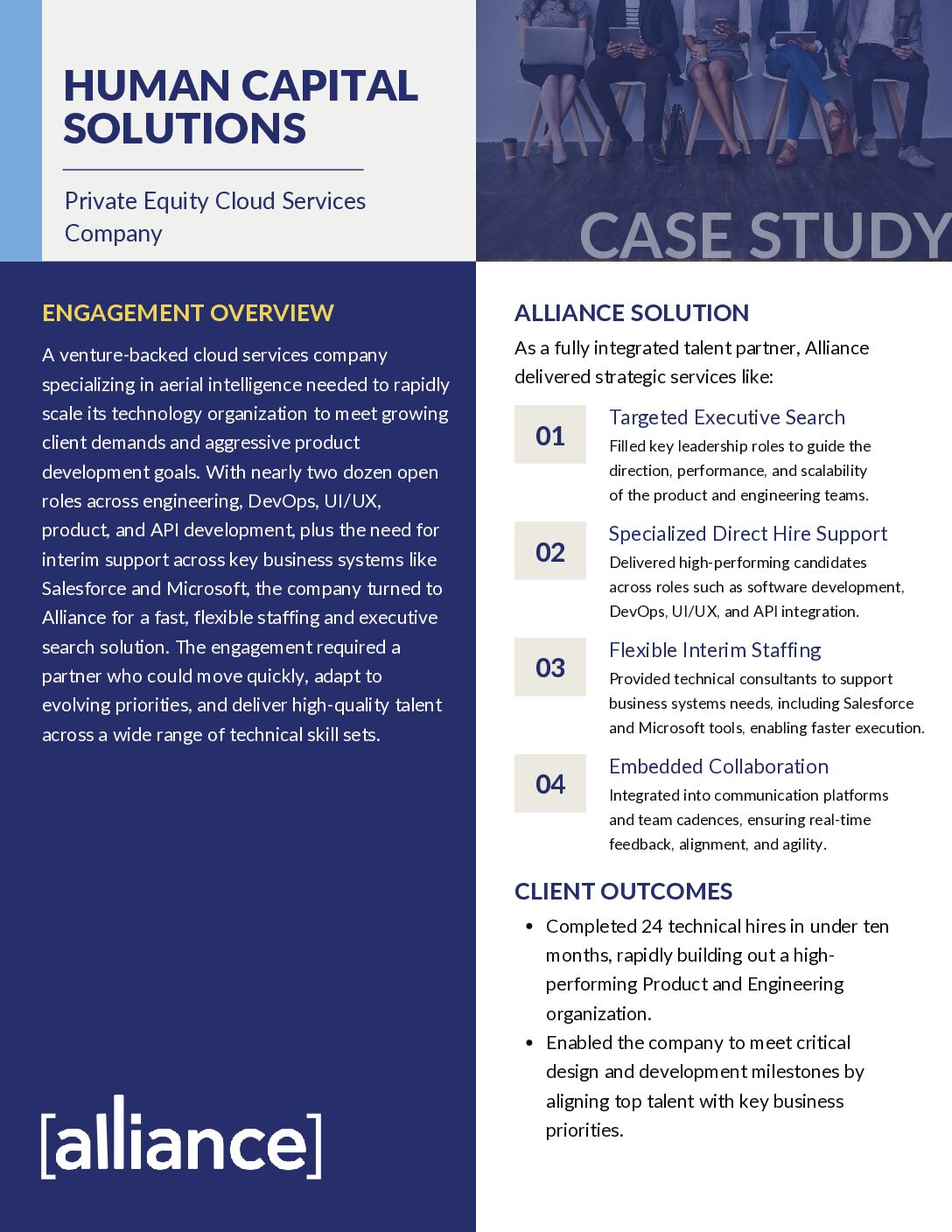 Alliance – Case Study – Human Capital Solutions – Private Equity Cloud Services Company Human Capital Solutions Case Study Thumbnail