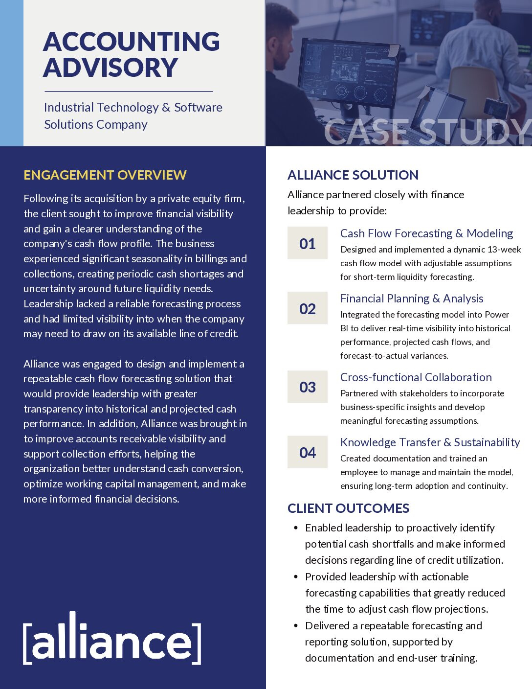 Alliance – Case Study – Accounting Advisory – Industrial Technology & Software Solutions Company Accounting Advisory Case Study Thumbnail